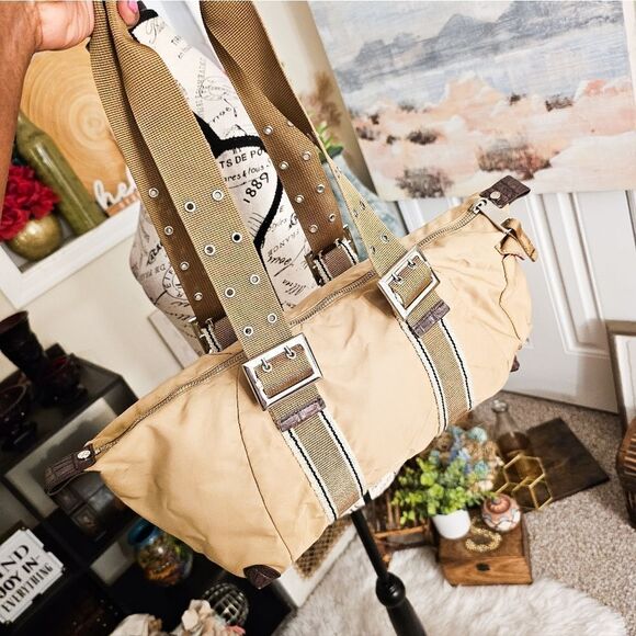 Y2K Un Apes Midi De Chien Paris Nylon Khaki Buckle Shoulder Bag. - Picture 1 of 15
